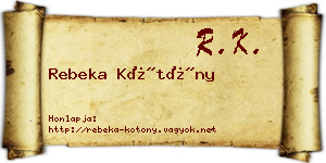 Rebeka Kötöny névjegykártya